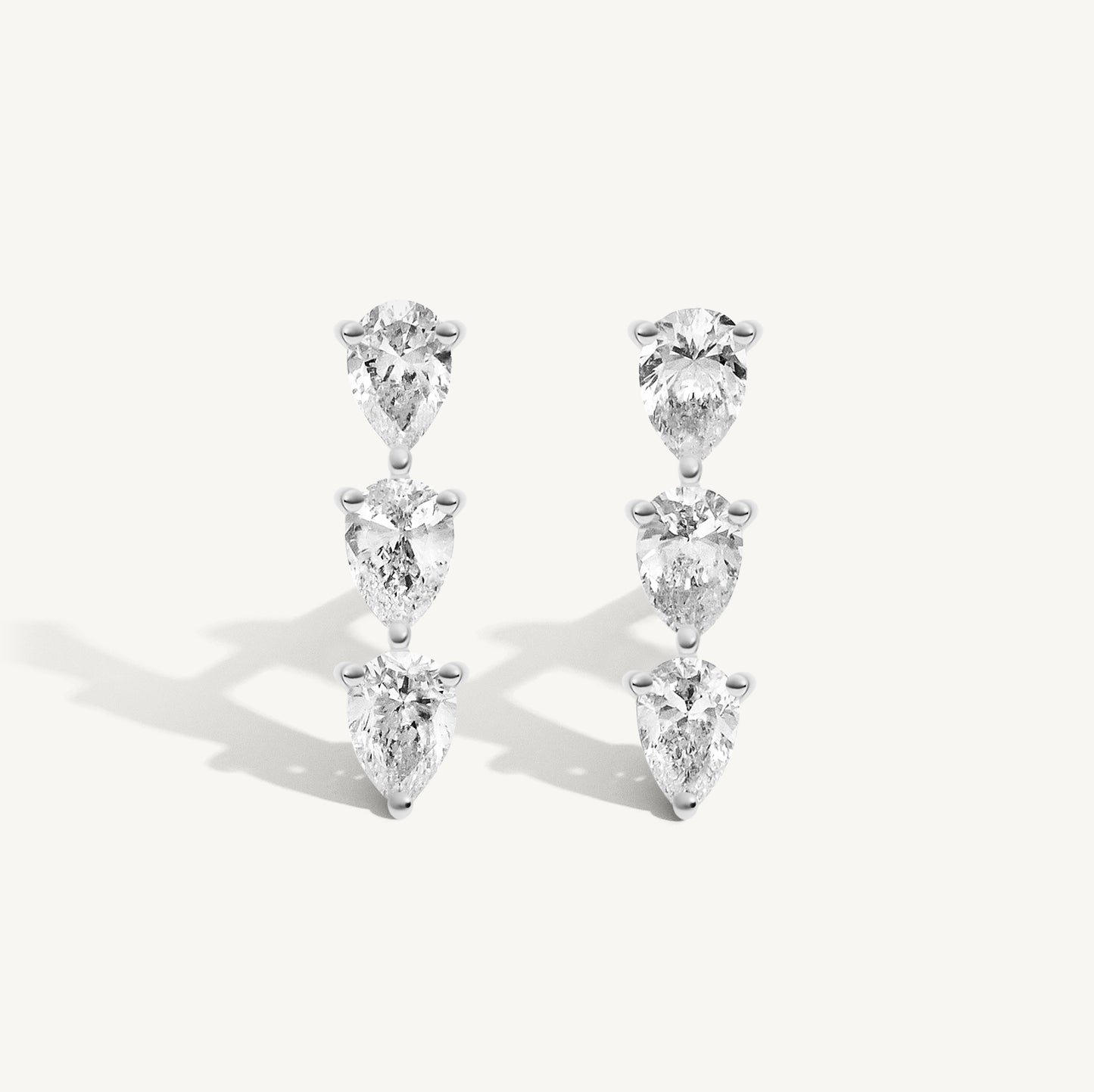 Pear Diamond Bar Earrings