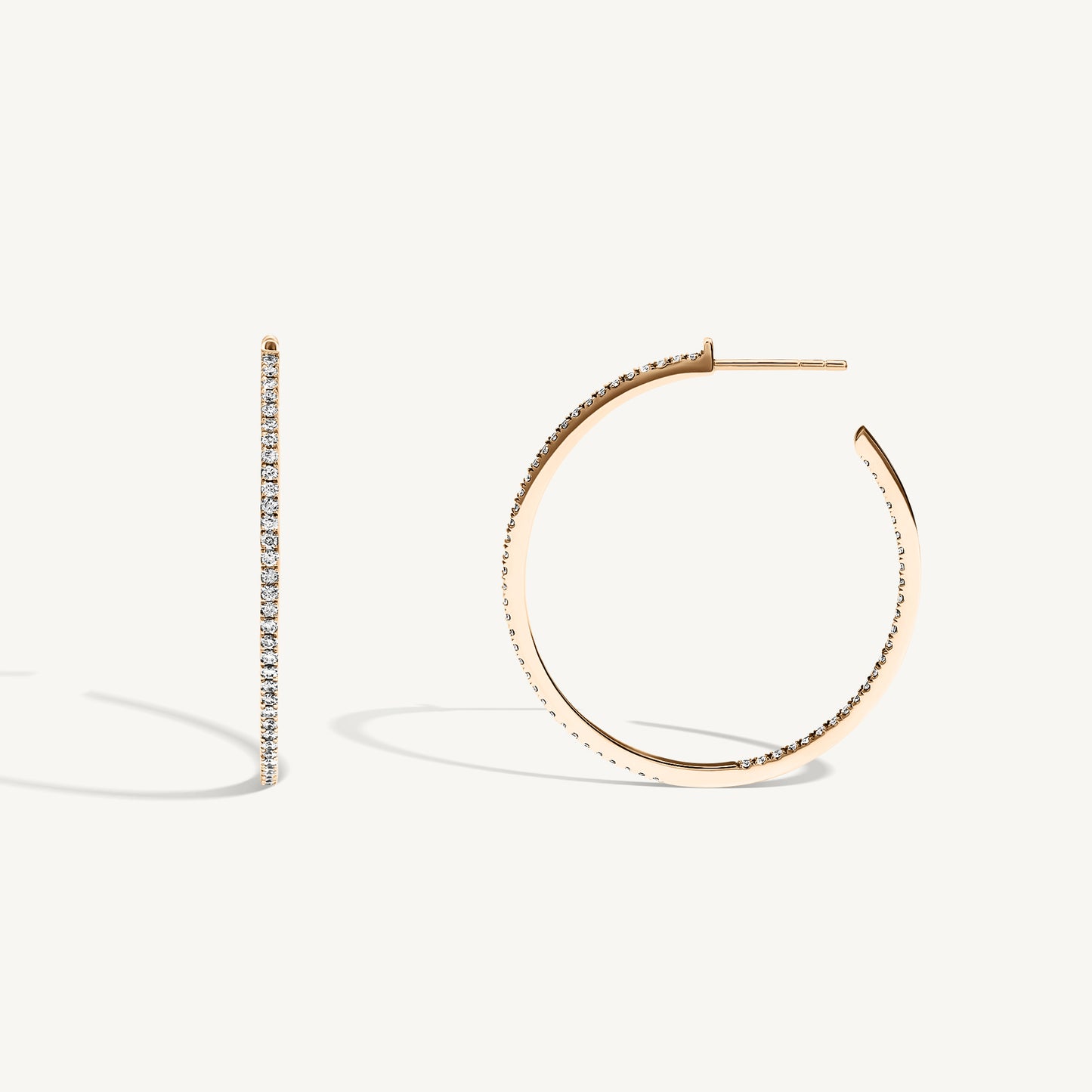 Pave Diamond Hoop Earrings