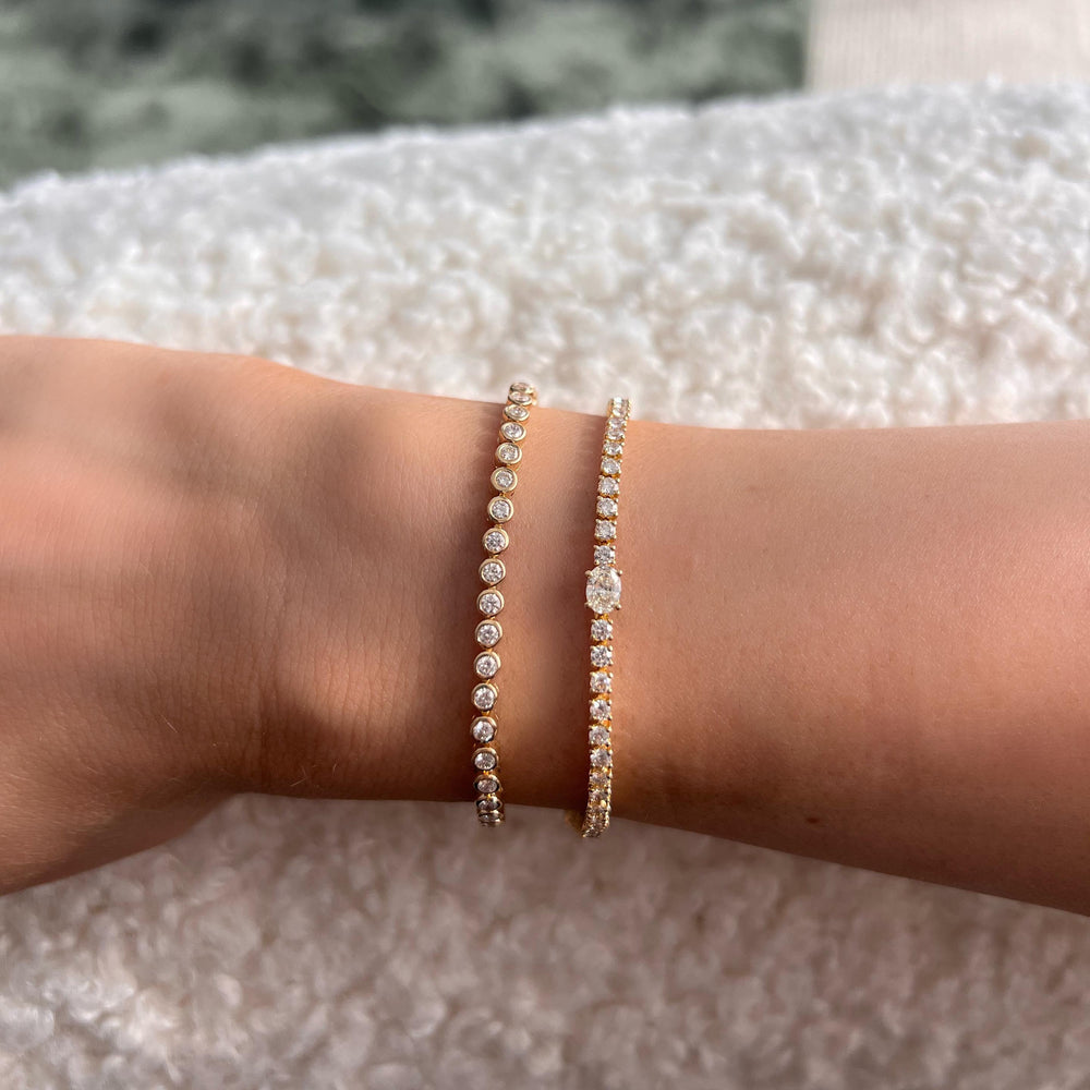 Round and Oval Diamond Tennis Bracelet