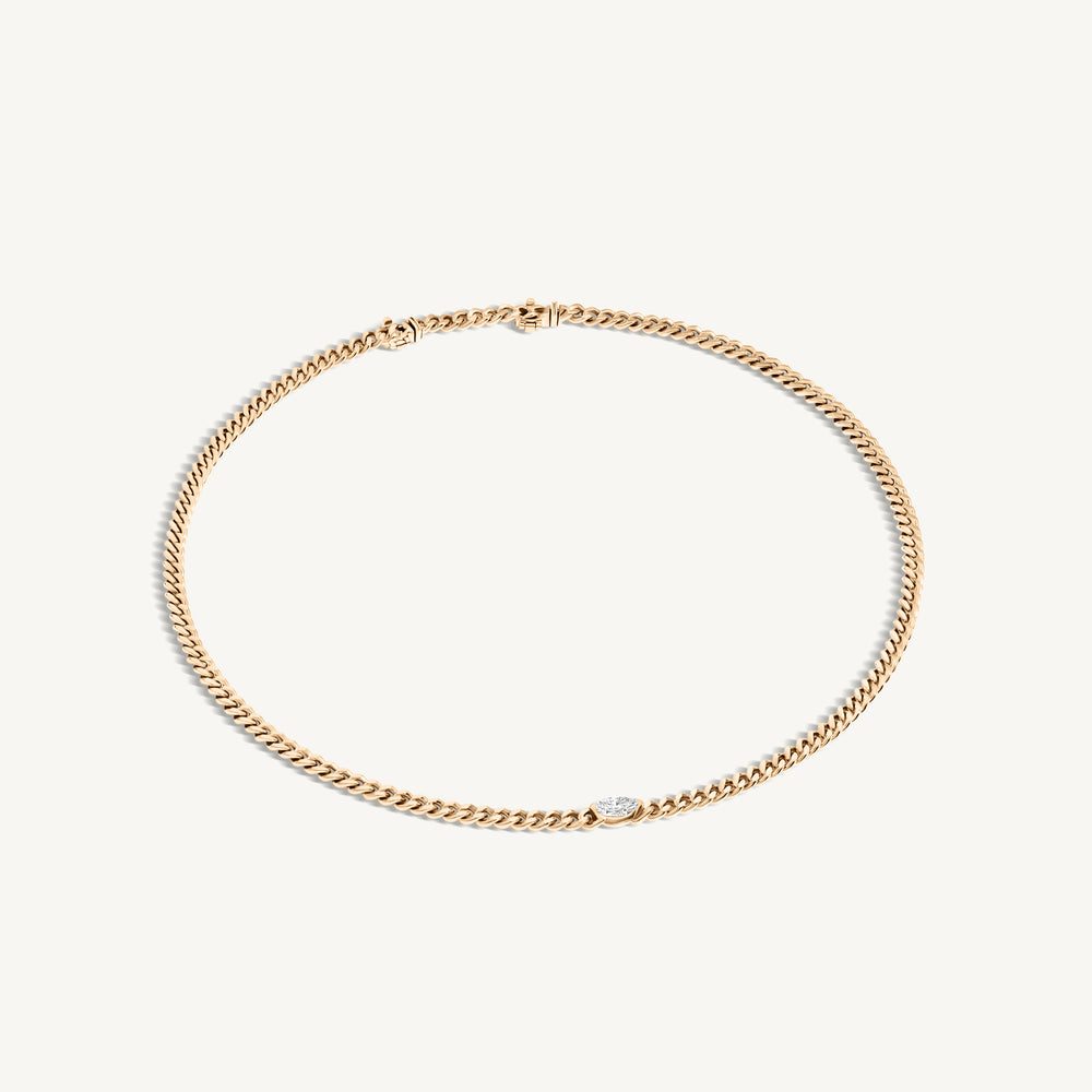 Marquise Diamond Cuban Chain Necklace