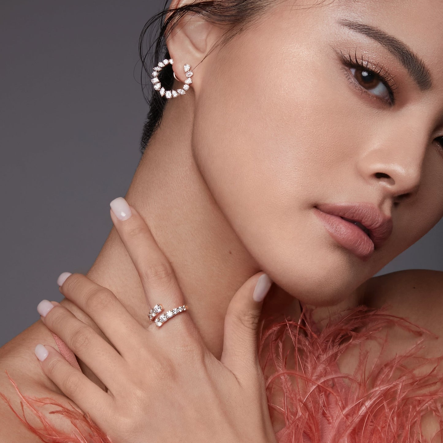 
                  
                    Round Diamond Bypass Ring
                  
                