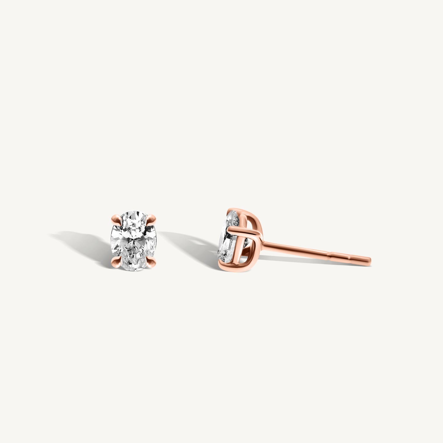 Oval Diamond Stud Earrings