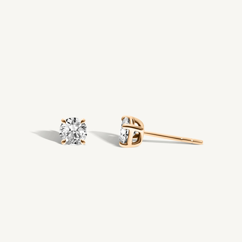 Round Diamond Stud Earrings