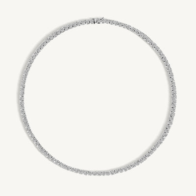 Classic Round Diamond Tennis Necklace
