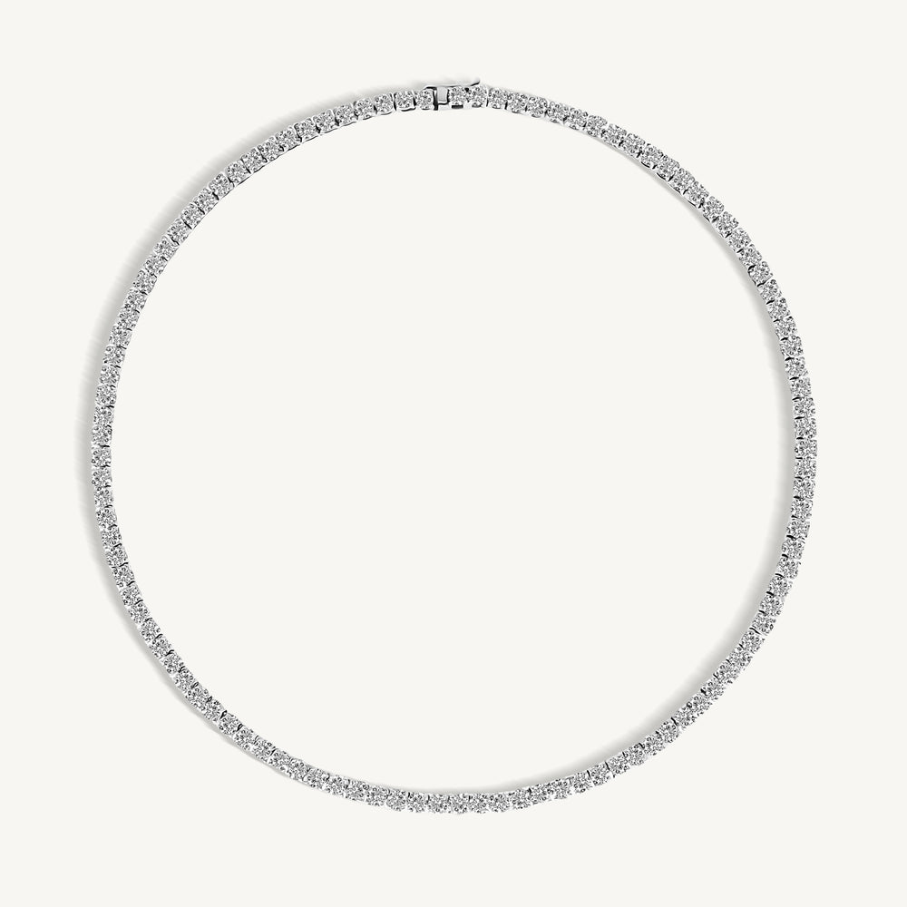 Classic Round Diamond Tennis Necklace